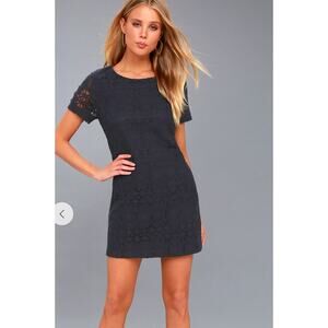 Lulus Dress Womens X Small Blue Lace Mini Love You For‎ Eternity Shift Flirty